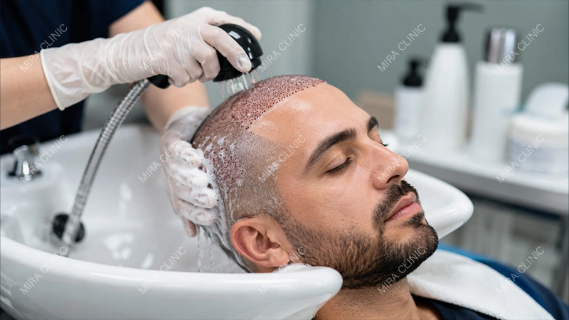 first wash after hair transplant